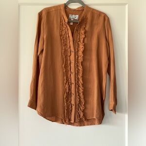 Pilcro ruffle front button down shirt